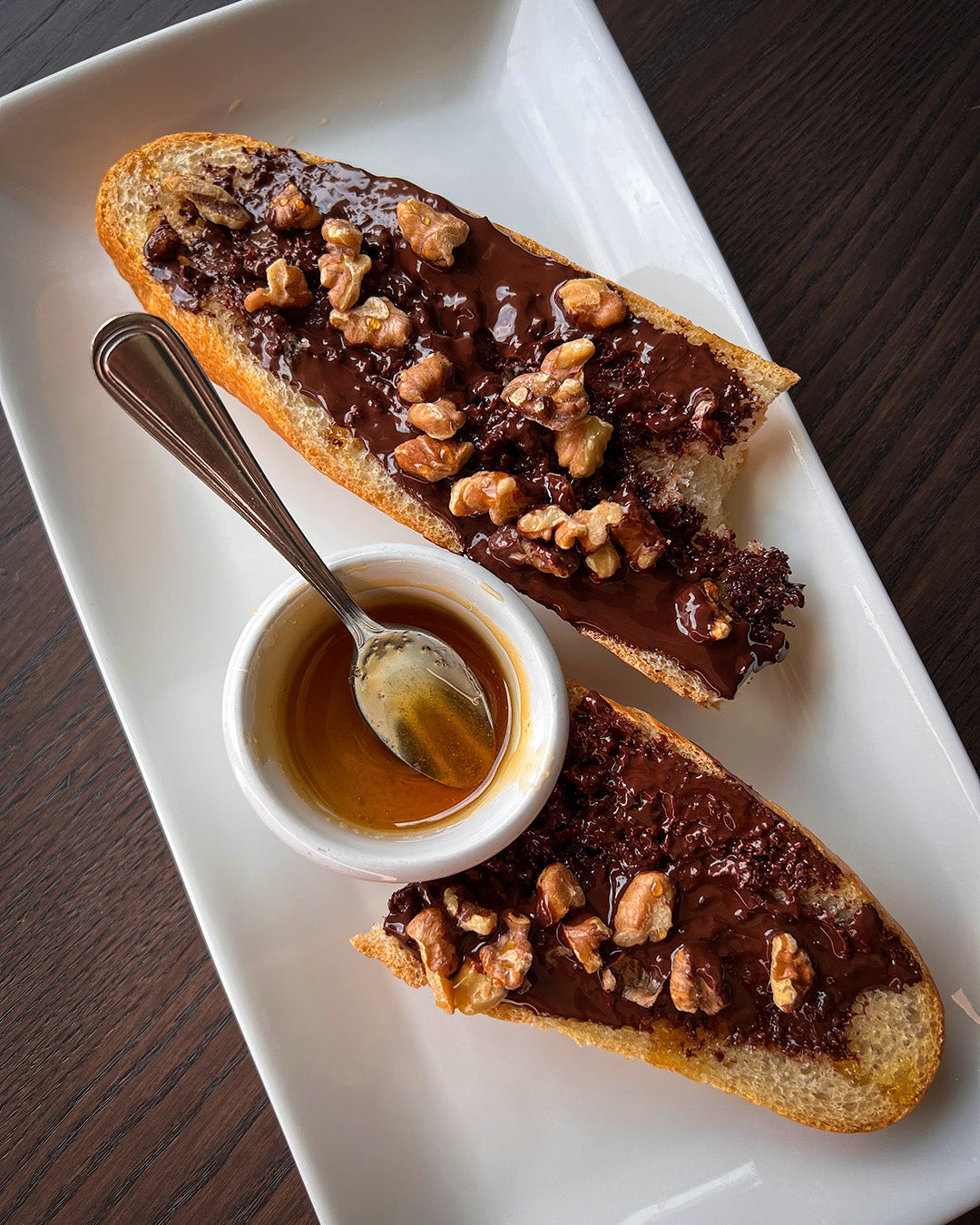 Toasted Baguette with Dark Chocolate