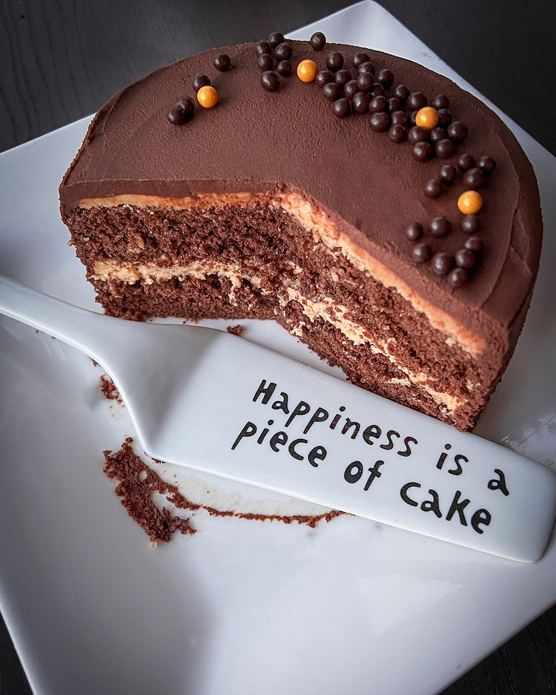 Cinnamon Chocolate Cake with Peanut Butter Filling