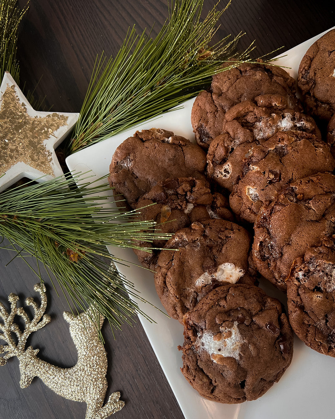 Mint Hot Cocoa Cookies