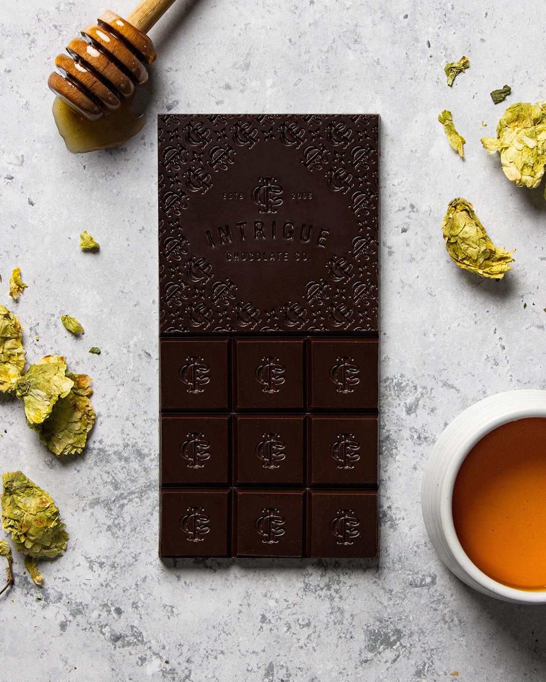 Hops, Clover Honey Bar - Intrigue Chocolate Co.